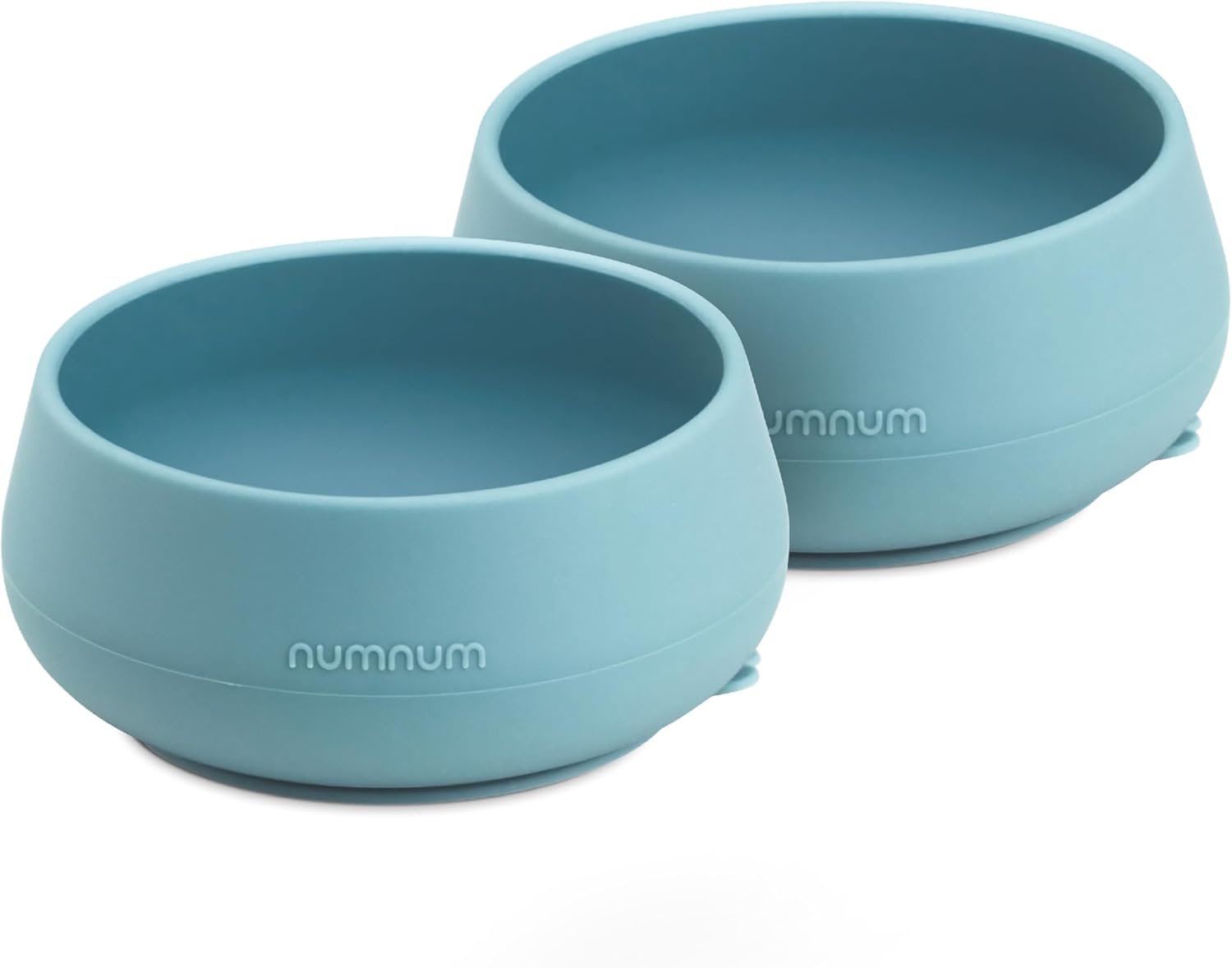 NumNum Suction Bowls for Babies & Toddlers, Extra Strong Non-Slip Suction, 100% Food-Grade Silicone, BPA-Free, Microwave & Dishwasher Safe, Baby-Led Weaning Bowls for 4+ Months, 2-Pack Blue