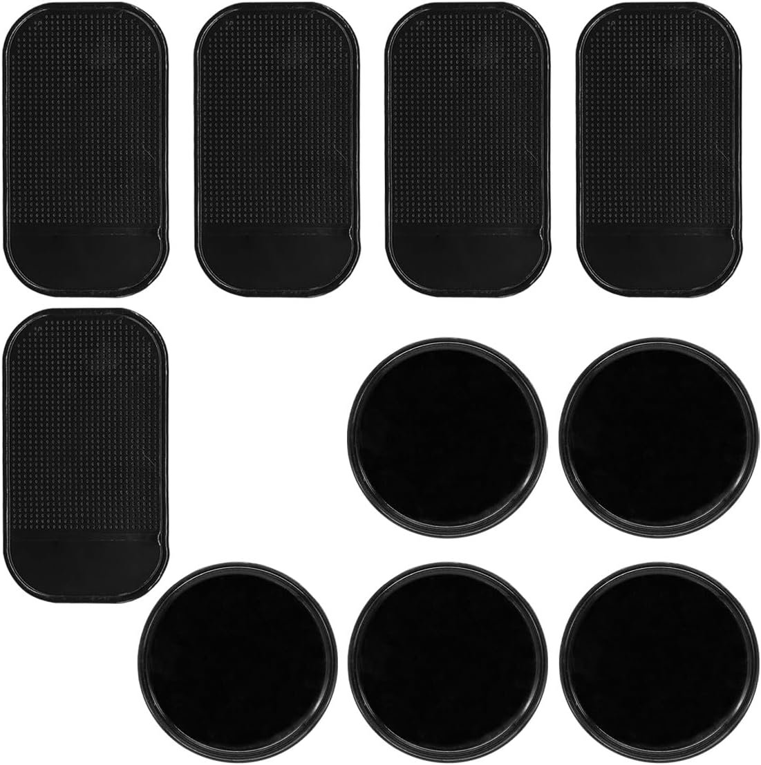 10PCS Car Dashboard Non-Slip Mats, Removable Sticky Silicone Gel Pad, Multi-Functional Auto Magic Gel Holder Stick to Cell Phone, Glass, Mirrors, Keys, Radar Detector