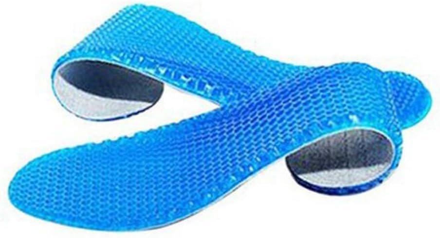 1Pair Blue Silicone Gel Reusable Honeycomb Full Length Non Slip Comfort Sports Insole Air Cushion Damping Shoe Pad Cushion Shoe Inserts for Men Women (Small)