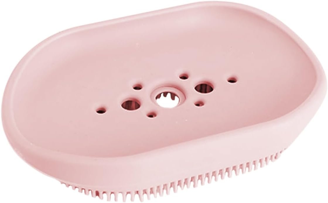 1pc Silicone Soap Case with Brush Multifunction Draining Soap Holder for Bathroom and Kitchen Unique Design with Drainage Travel-Friendly and Easy to Clean Safe and Practical
