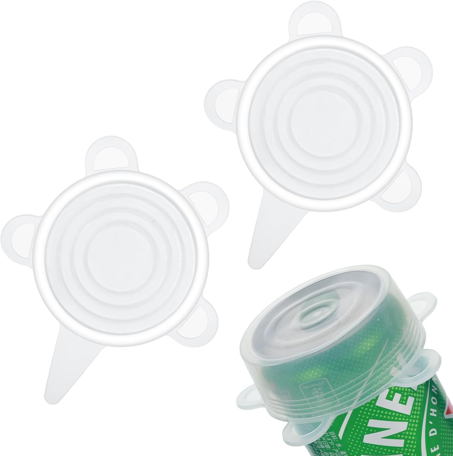 2 PCS Same Size Silicone Stretch Lids Reusable Jar Cover Reusable Stretch and Seal Lids Stretchable Lid for Containers Unwasted Lid for Jars Food Cans Bottles Storage (2.56 Inches)
