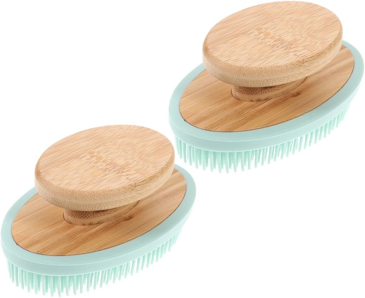 2pcs Silicone Bathing Brushes Long Teeth Exfoliating Brush for Mild Body Scrubbing Ergonomic Design for Comfortable Use for Daily Bathing and Skin Care