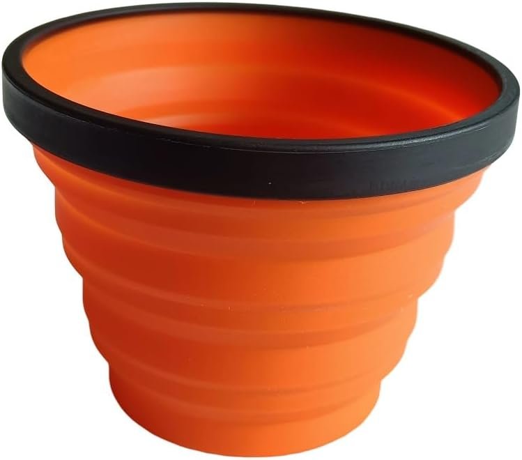 320ml Collapsible Silicone Camping Cup - Portable Foldable Drinking Mug for Outdoor, Hiking & Travel(Orange)