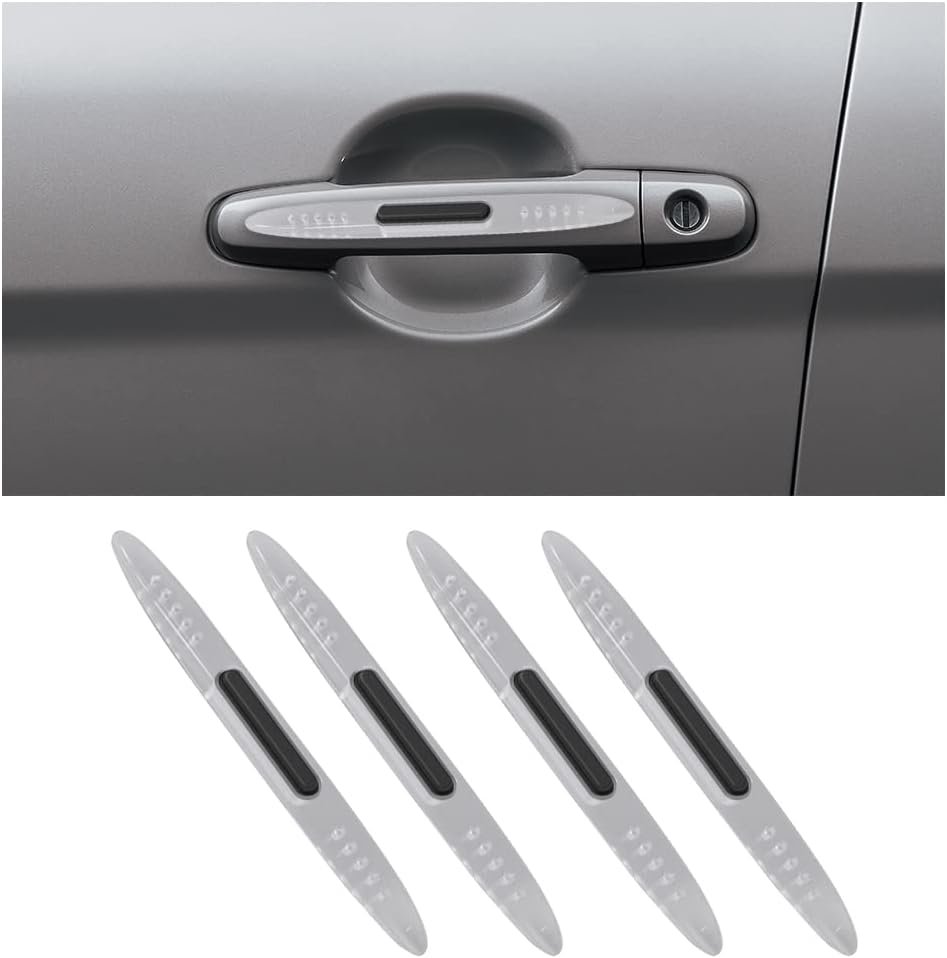 4 PCS Car Door Anti-Collision Strip Sticker,Universal Silicone Car Door Anti static Protection Guards Protector Strip,Car Bumper Edge Guards Strips,Car Door Edge Protection Trim Stickers (Transparent)