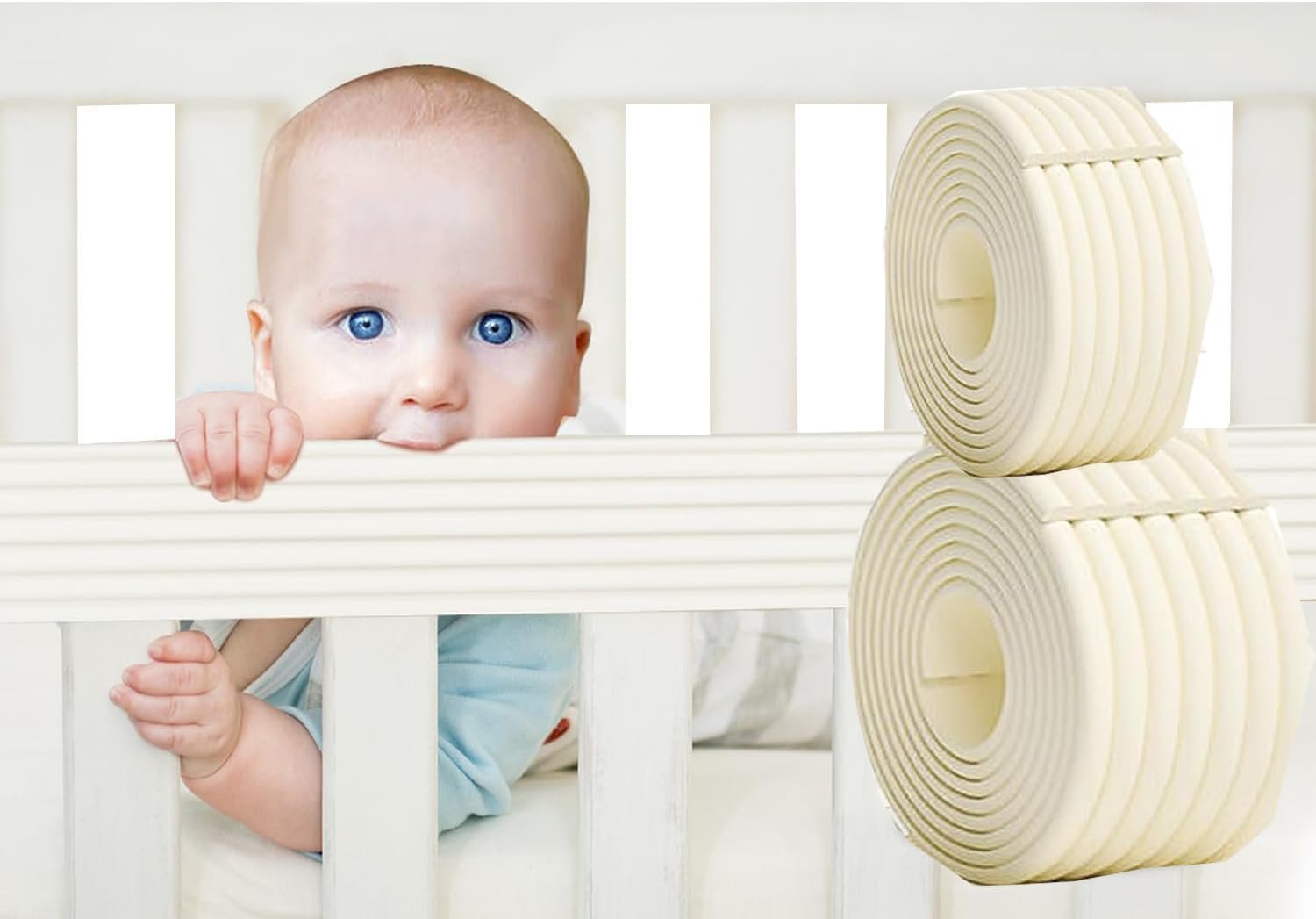 4 Pcs Silicone Teething Cover Multifunctional Edge&Corner Guard Coverage Straps for Baby Safety - Bumper DIY -(Updated Width 4.72in)
