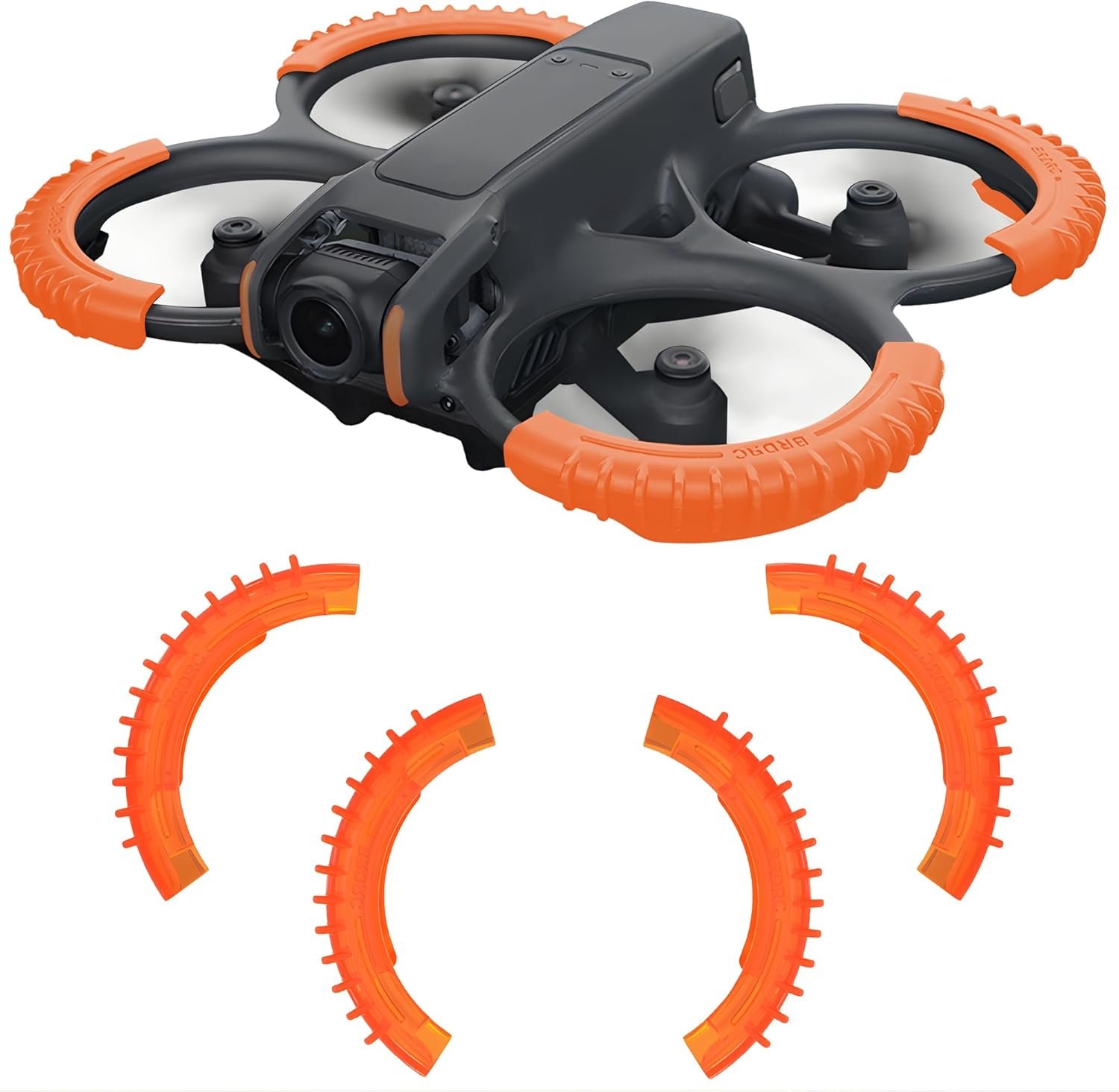 Avata 2 Propeller Guard Protector - Props Bumpers Ring Anti-Collision Silicone Protect Cover for DJI Avata 2 Drone Accessories Orange