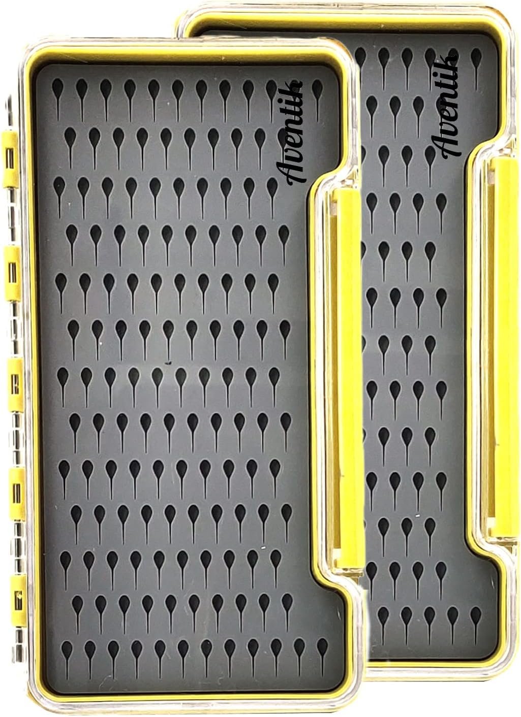 Aventik Fly Fishing Boxes Silicone Super Slim Fishing Storage Fishing Tackle Case Waterproof Best Pocket Sizes 7.36"X4.02"X0.63"/5.39"X3.74" X0.63'(2pc-g048lt)