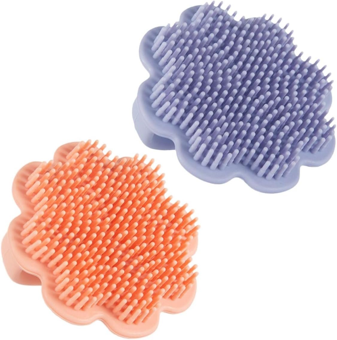 BESTonZON 2pcs Silicone Bath Brush Ergonomic Lion Shape Cradle Cap Dandruff Scrubber Gentle Scalp Massager for Newborns Soft Exfoliating Tool for Bathing