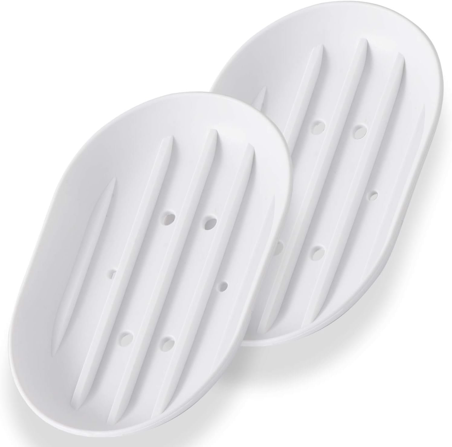 Bathroom Soap Dishes Dish Holder Stand Saver Tray Case for Shower-Silicone Rubber Drainer Dishes for Bar Soap Sponge Scrubber Bathroom Kitchen Sink-Dishwasher Safe-Drains Water,Extends Soap Life