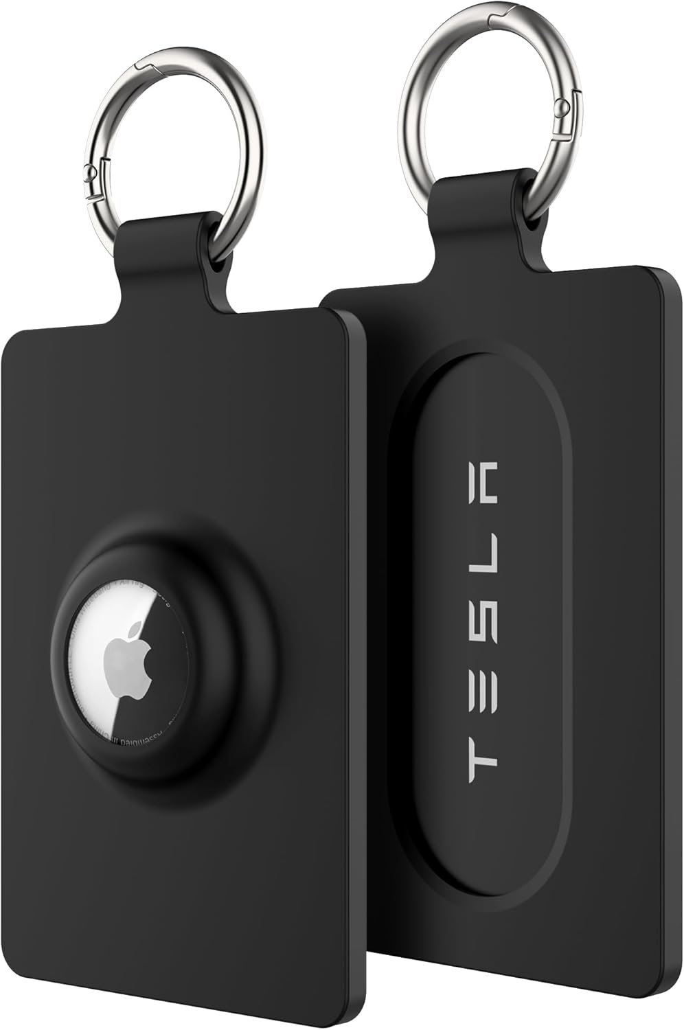 Card Holder for Tesla Keycard with AirTag, Soft Silicone Key Card Protective Case Cover for Tesla Model 3 Y S X, Key Holder with Keychain Key Rings - 2 Pack