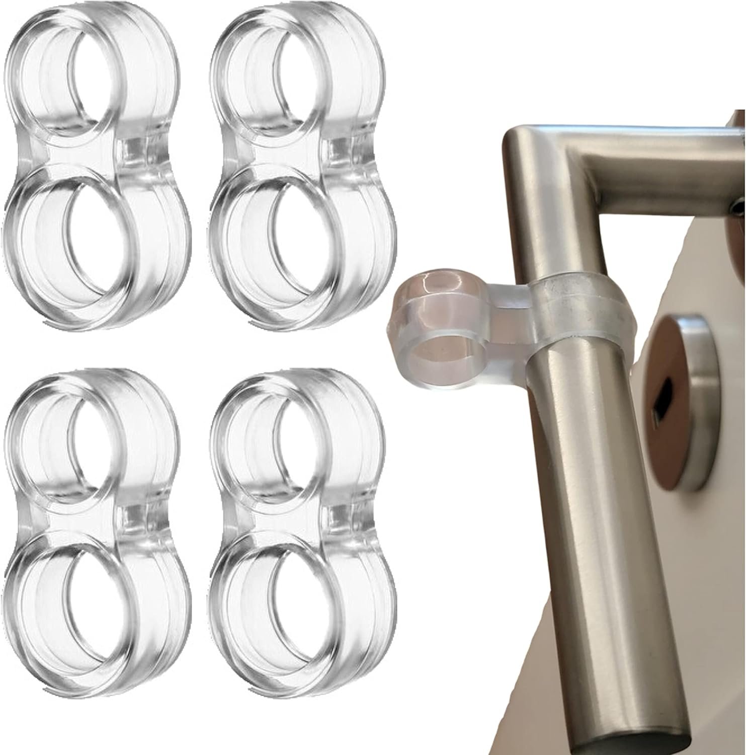Clear Door Stopper Wall Protector (4 Pcs), Silicone Door Handle Stoppers, Noise Canceling from Door Knobs, Silicone Clear Door Bumper, Door Knob Wall Shield, Shock Absorbent Wall Protector