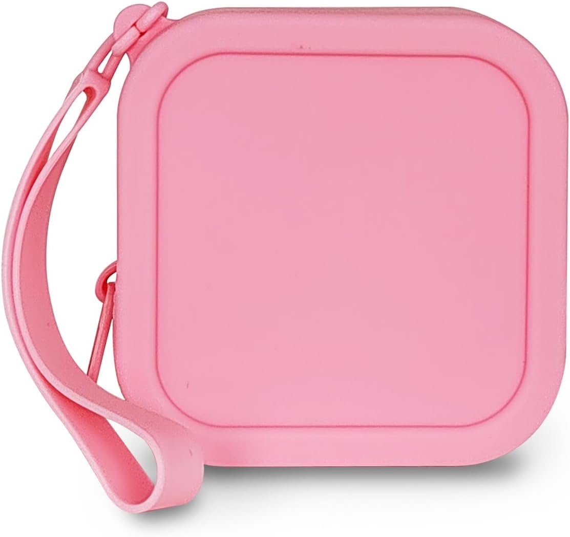 Coin Purse for Women and Girls, Silicone Change Purse Square Coin Pouch with Multi-usage, Colorful Coin Wallet for Change, Receipts and Keys (pink)