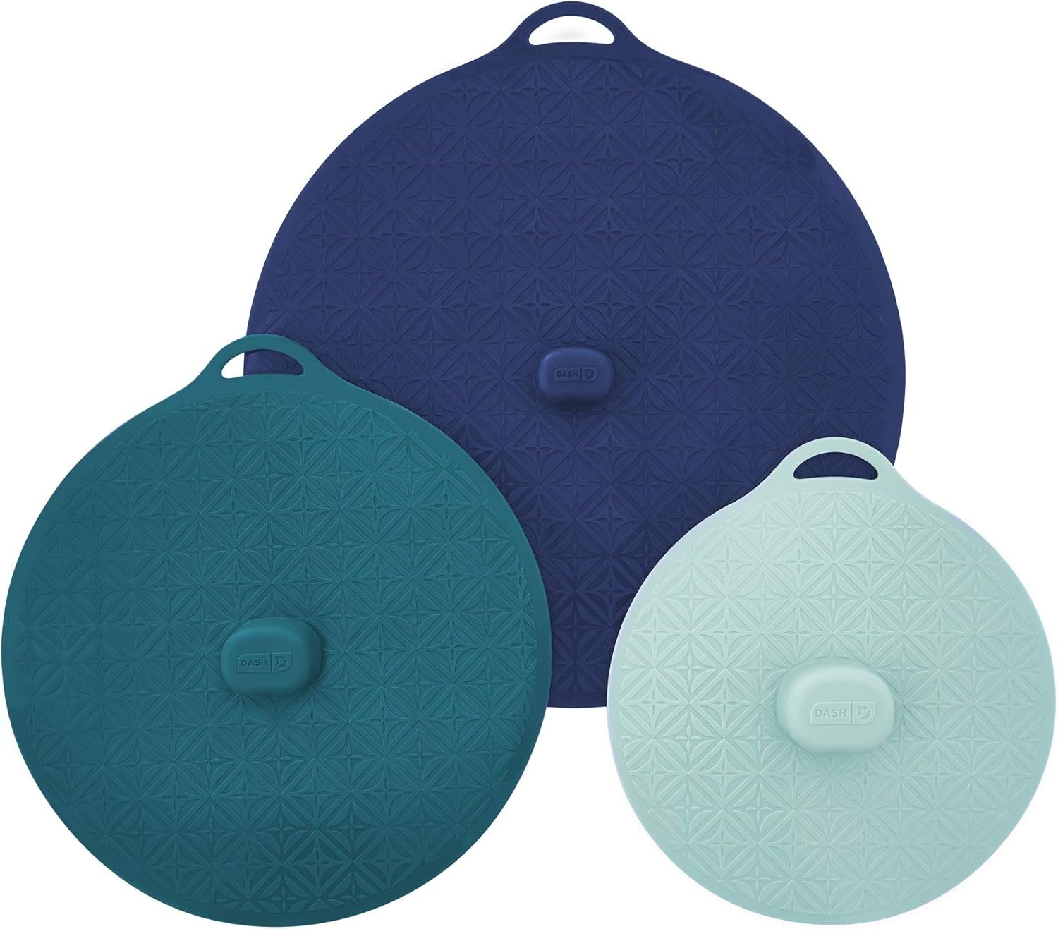 DASH Silicone Lids, 8 inch, 10 inch, 12 inch, Turquoise/Teal/Midnight