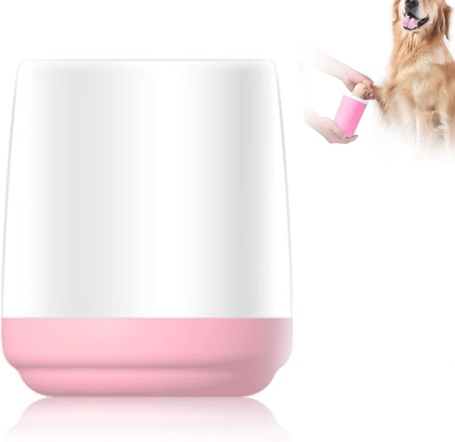 Dog Paw Cleaner Portable Dog Paw Washer, Pet Cleaner Cup, Dog Cleaning Brush Paw Cleaner,Dog Foot Washer Muddy Paws Cleaner,Soft Silicone Brush Cleaner for Dogs,Puppy,Cats,Pink,S