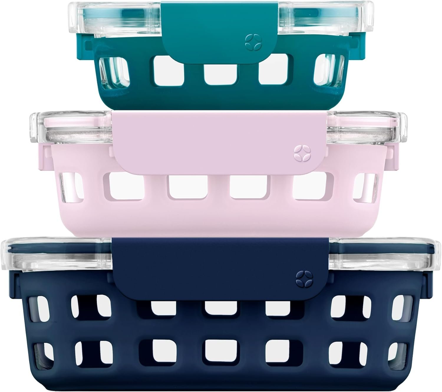 Ello Duraglass Mixed Meal Prep Sets Leak-Proof Glass Food Storage Containers with Silicone Sleeves and Airtight BPA-Free Lids, Dishwasher, Microwave, and Freezer Safe