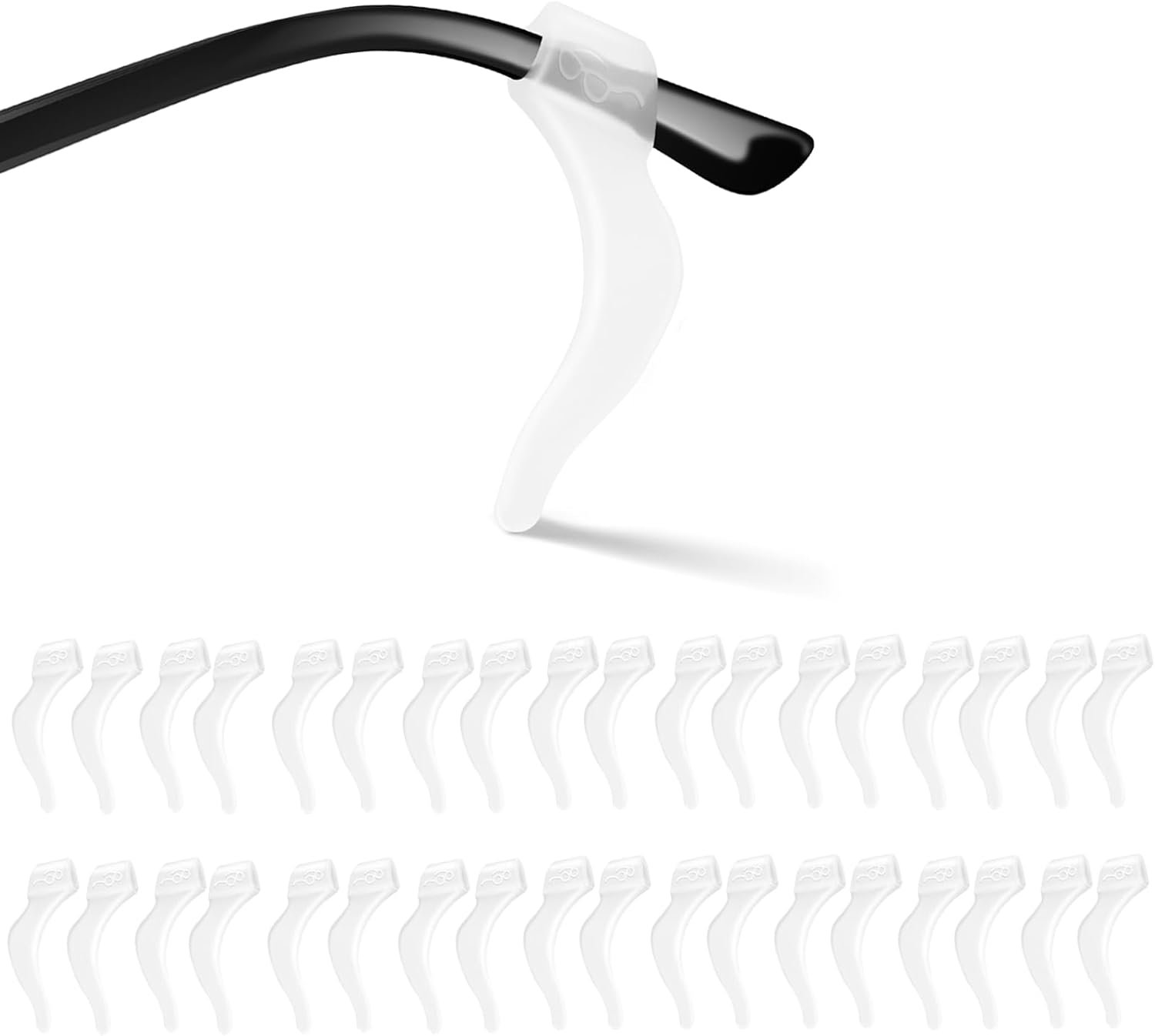 Eyeglass Ear Grips -20 Pairs eye glasses ear grippers Anti-slip Holder, Silicone Ear Hook, glasses ear grip Sleeve Retainer for Sports Glasses, Sunglasses Reading Glasses