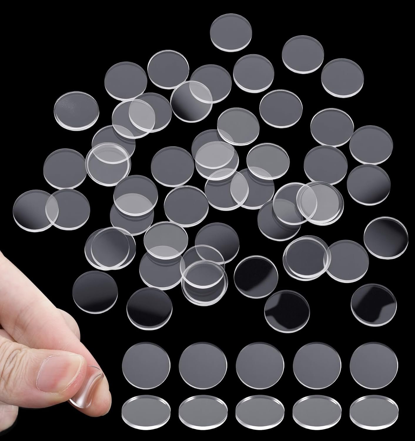 Glass Table Top Anti Slip Pads 100-Pack - Clear Rubber Non-Slip Pads for Furniture Cabinets & Photo Frames, 2mm Thick Round Protectors (Scratch-Resistant Silicone Grips)
