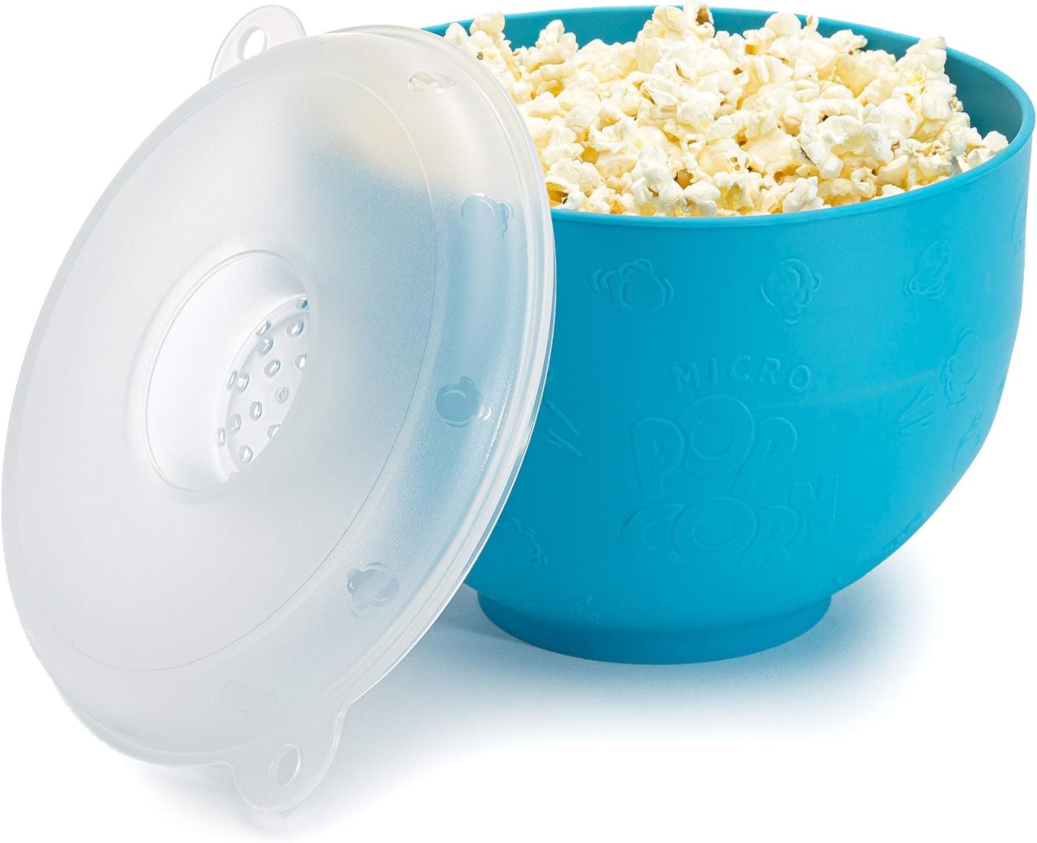 Goodful Silicone Popcorn Popper, Collapsible Hot Air Microwavable Popcorn Maker, Bowl Made without BPA, Blue