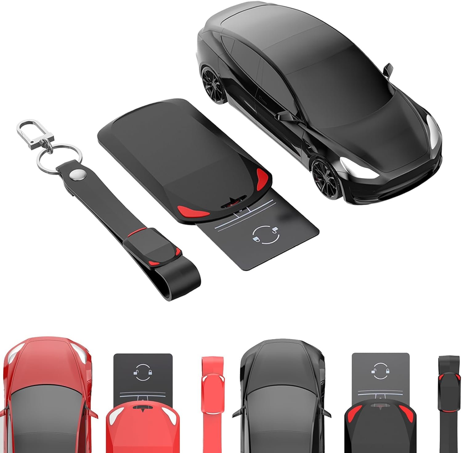 Key Card Holder for Tesla: 2Pack Silicone Card Key Holder Soft Key Protector Cover Accessories Compatible with Tesla Model Y 3 S X