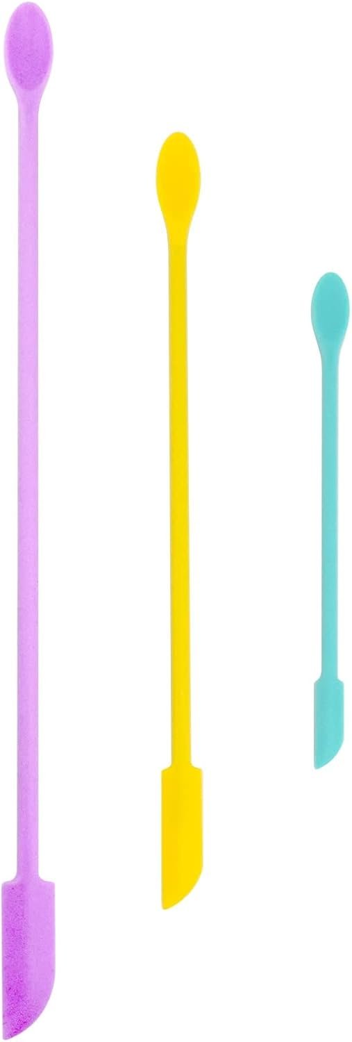 Mini Spatula 3Pcs Small Silicone Spatula Colorful Thin Spatula Jar Scraper Lotion Stirrer Set Food Grade for Kitchen and Beauty