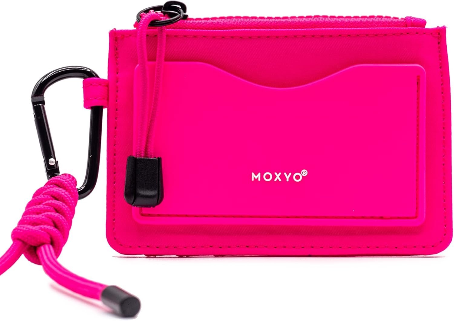 Moxyo Urban Women's Card Holder, Secure 6-Card Minimalist Wallet with Coin Pocket, Silicon Front Pocket for ID (Pink)