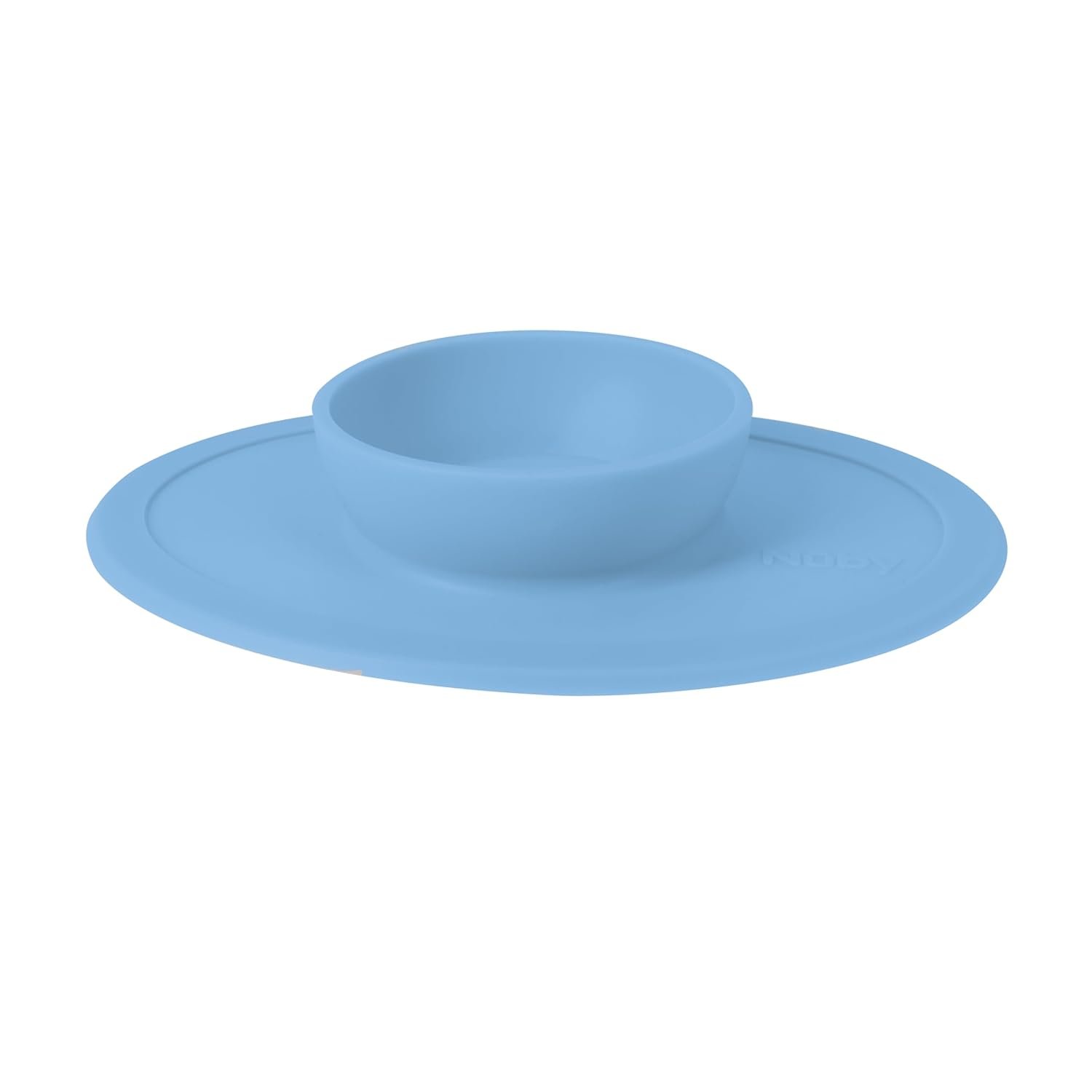 Nuby Sure Grip Silicone Feeding Bowl - Toddler Suction Plate - 6+ Months - Blue