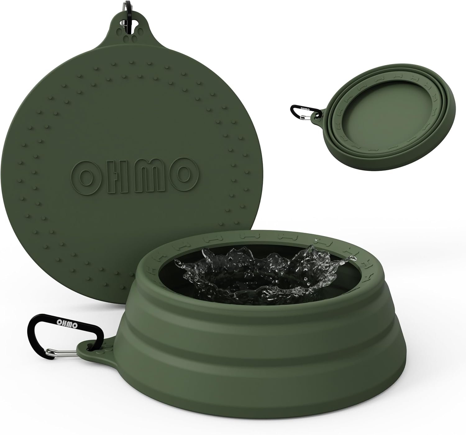 OHMO Spill Proof Collapsible Dog Water Bowl Large 34oz for Cars, No Splash Portable Bowls for Dog Travel, Pet Essentials for Road Trips, Cat Travel Accessories