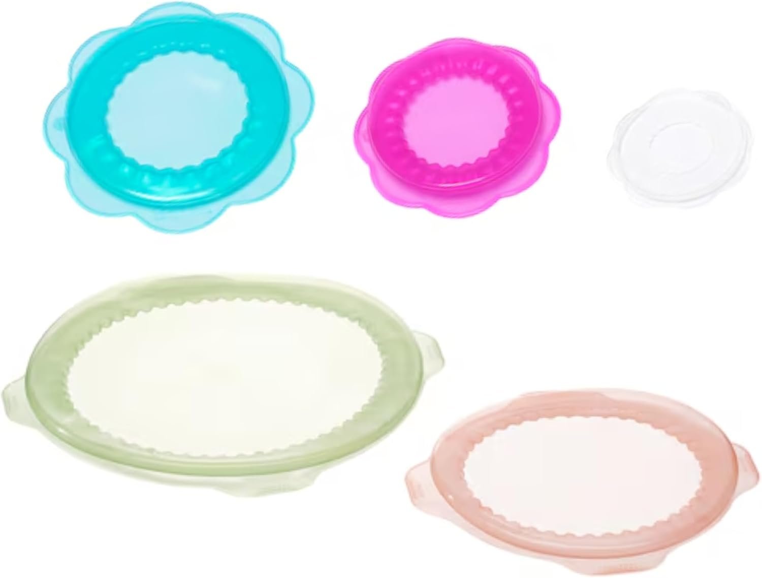 OVERMATT Reusable Food Storage Cover, Set of 5 Sizes, Stretch Silicone Multicolor Seal Lids, SEOULIKA_OVM0319