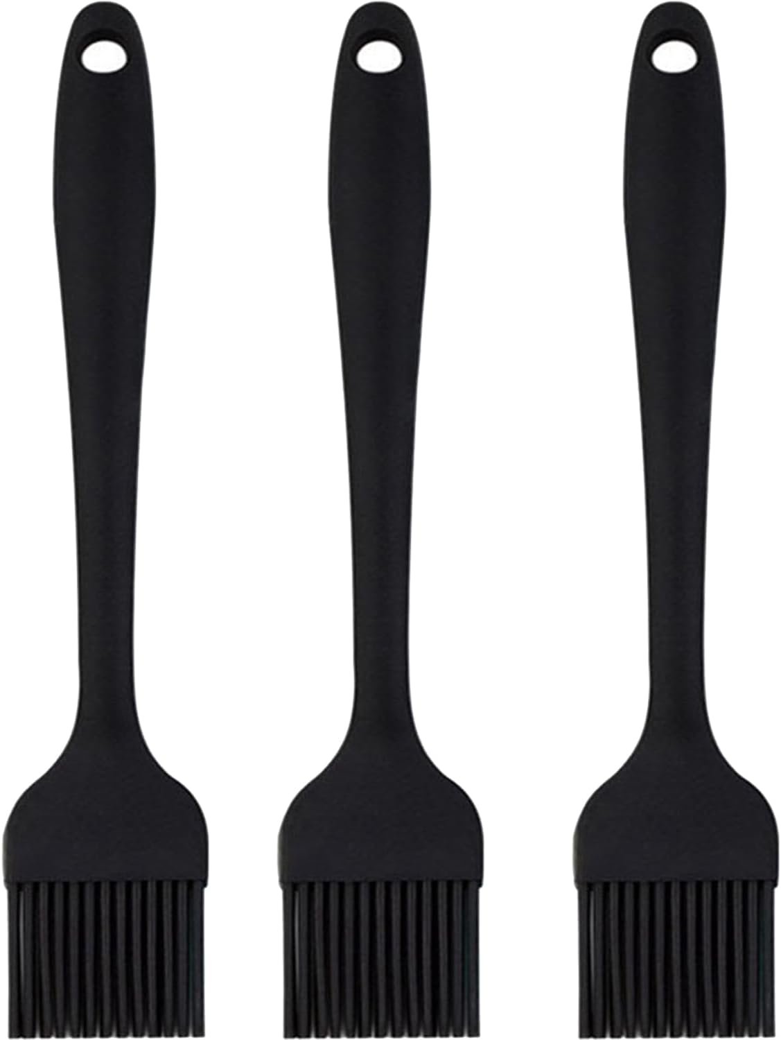 Pastry Brush For Baking,Silicone Basting Brush For Cooking,315°C Heat Resistant Food Brush for Oil & Sauce,Non-Shedding Kitchen Brushes for Butter Bread Meat Egg Wash Cake Baster(3pc Black)