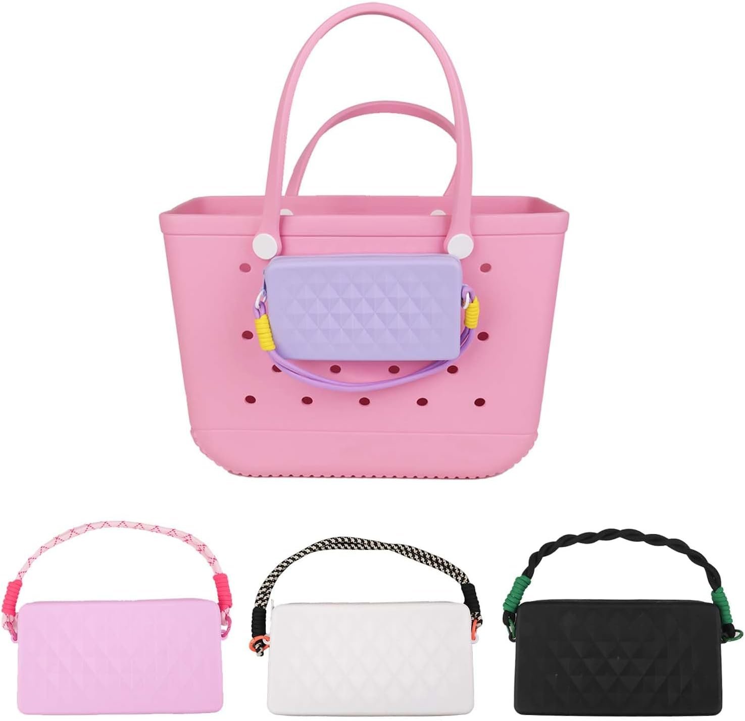 Phone Holder Purse for Bogg Bag/Simply Southern Tote Organizer Accessories Silicone Insert Case Bag for Keychain Card