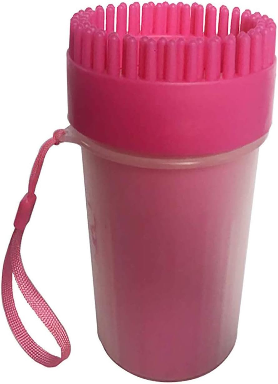 Portable Dog Paw Cleaner Upgrade Dog Cleaning Brush Paw Cleaner for Small/Medium Dogs (New, Red)