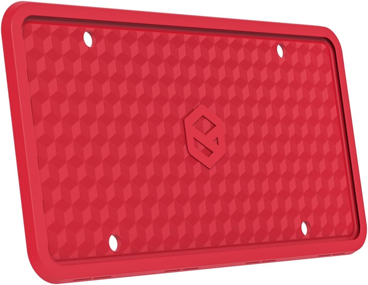 Rightcar Solutions Silicone License Plate Frames | The Original Premium Grade Silicone Car Plate Frame | Rust Proof, Rattle Proof, Weather Proof License Plate Holder (Red)