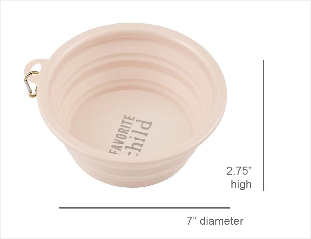 Santa Barbara Design Studio Collapsible Pet Bowl Silicone Portable Water Bowl for Dogs or Cats, Holds 4-Cups, Favorite Child