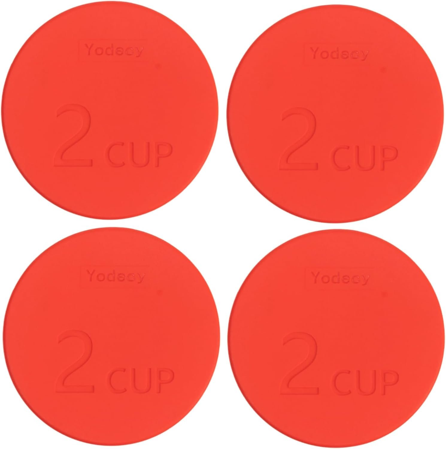 Silicone Bowl Lids fit Pyrex Glass Bowls 7200-PC 2 Cup, Yodecy Silicone Bowl Lids fit Anchor Hocking Glass Bowls 7200-PC 2 Cup,Replacement Lids 4.76in/12.1cm(4 Pack Red)(Container not Included)