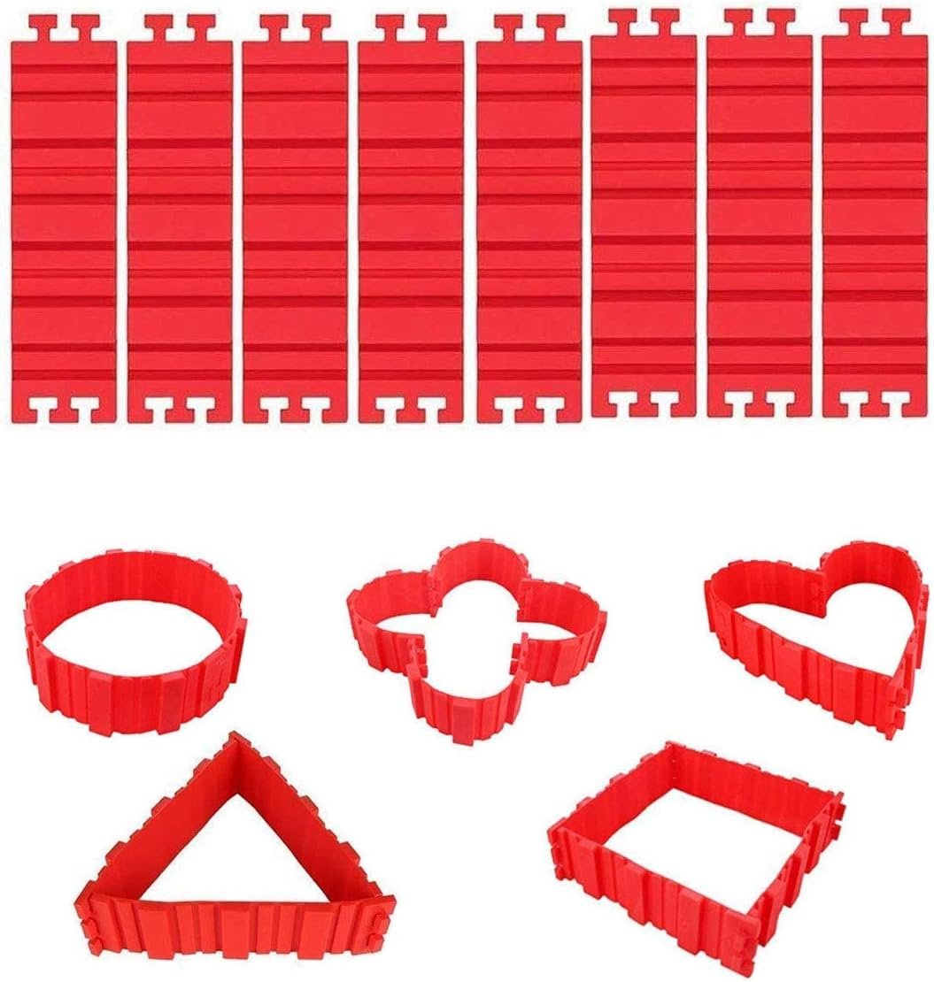 Silicone Cake Mold Cake Shapers Magic Snake DIY Baking Square Rectangular Heart Shape Round Cake Mould,Pack of 8