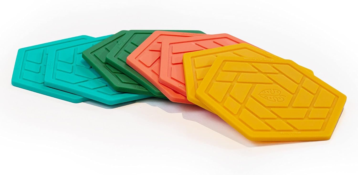Silicone Drink Coasters Set of 8,Flexible & Heat-Resistant - Perfect for Home Decor & Table Protection (Variety Mix 8)