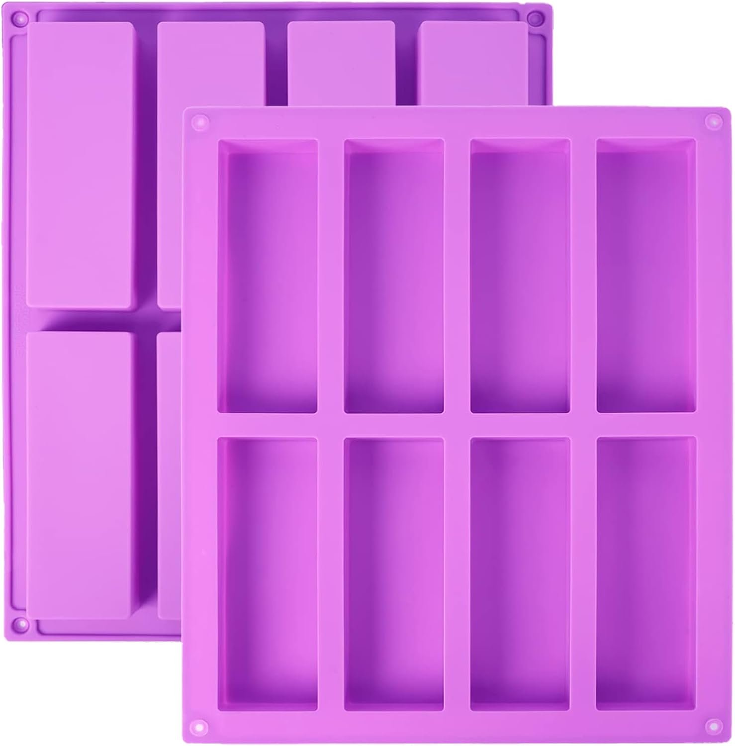 Silicone Granola Bar Molds, 2 Pcs, 8 Cavity, Large Rectangle, for Nutrition/Cereal/Protein Bars, Truffles, Brownies, Cornbread