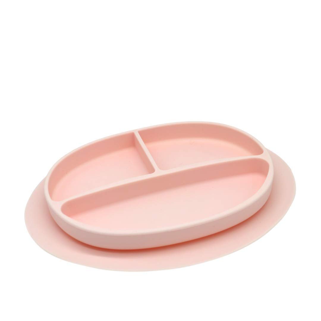 Silicone Suction Plate, Baby Toddler Training Divided Plate, Unbreakable, First Stage, Safe Silicone, Non-Toxic, BPA Free, Food Grade Silicone, Baby Registry Must-Haves, Dish with Bottom Grip.