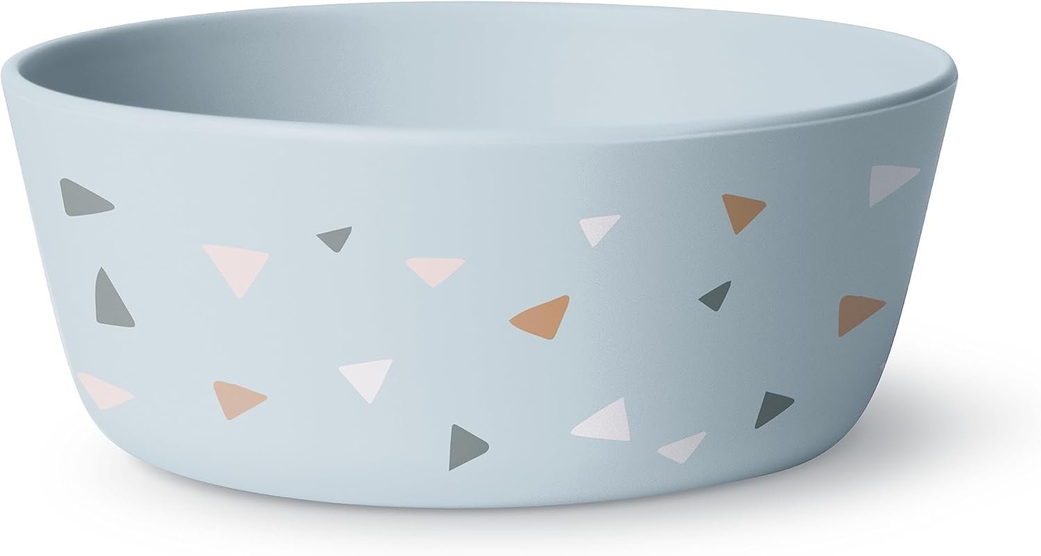Simple Modern Silicone Bowl for Baby, Toddler | Feeding Supplies Baby Food Bowls Dinnerware Dishes for Kids | Microwave Safe | Bennett Collection | Gray Triangles