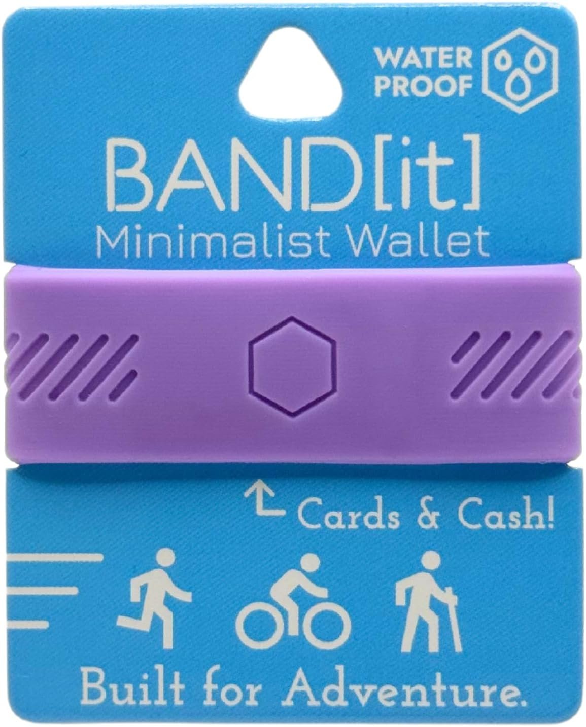 Slim Minimalist Wallet Band (Obsidian Black) – Elastic Money Clip Band for Cash & Credit Cards – Silicone Money Holder (Lavender)