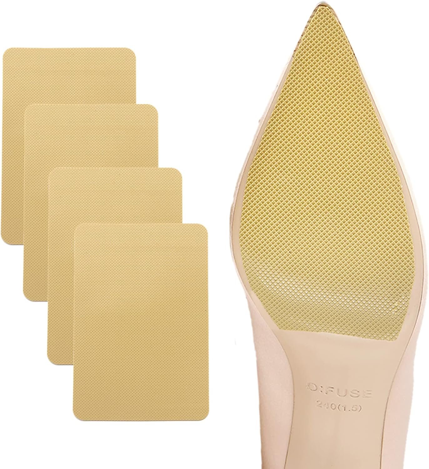 Sole Protector for High Heels, Yellow Shoe Grips on Bottom of Shoes,Shoe Bottom Protectors Anti Slip Shoe Grips Self Adhesive Silicone Non Slip Shoe Pads - 2 Pairs (6.0"×4.0"