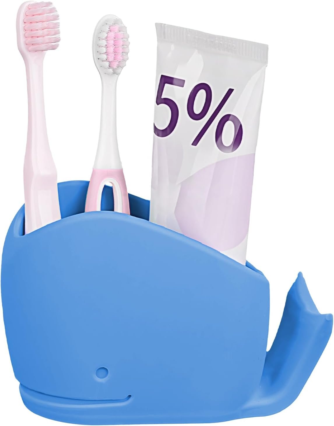 Toothbrush Holder, Cute Whale Toothbrush Holder, Children's Toothbrush Storage Box, Silicone Bathroom Toothbrush Storage Rack, Blue