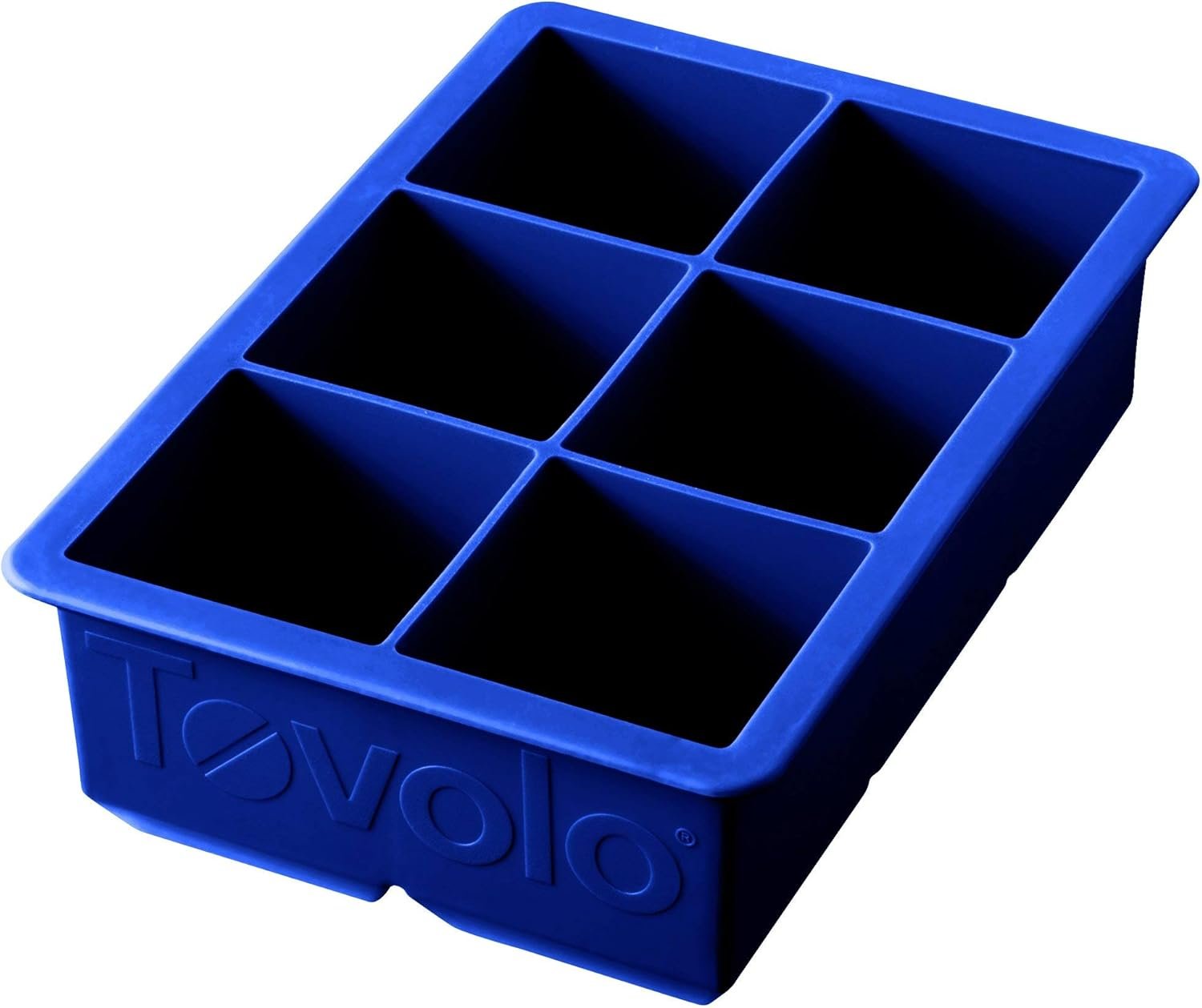 Tovolo King Cube Ice Tray (Stratus Blue) - Large, & Reusable Silicone Molds for whiskey, Cocktails, Coffee, Bartender Accessories, & Smoothies / BPA-Free & Dishwasher-Safe