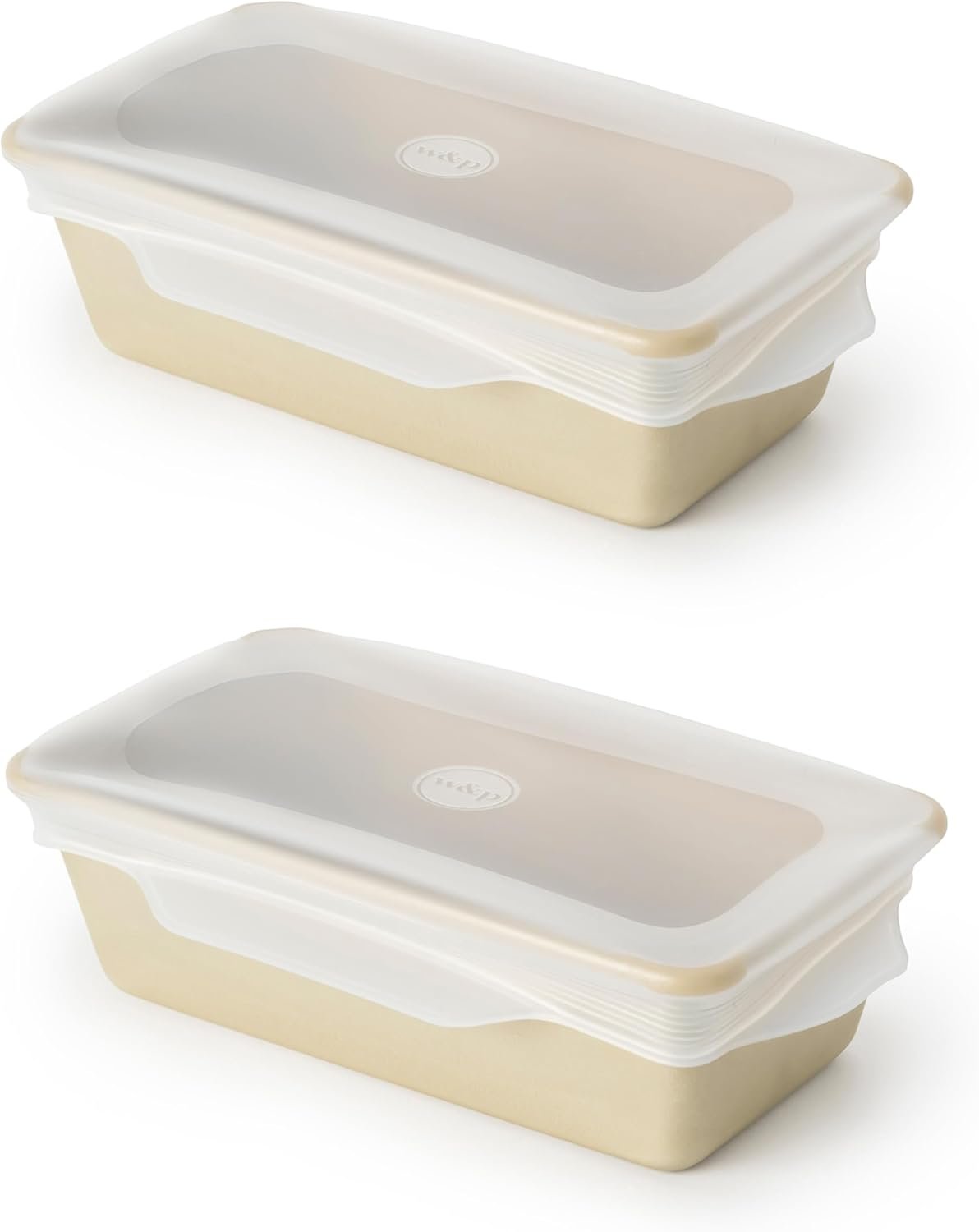W&P Reusable Silicone Stretch Lid, Loaf (5 x 9) Set of 2, Dishwasher Safe, Freezer Safe, LFGB/Premium Silicone, Microwave Safe, Clear