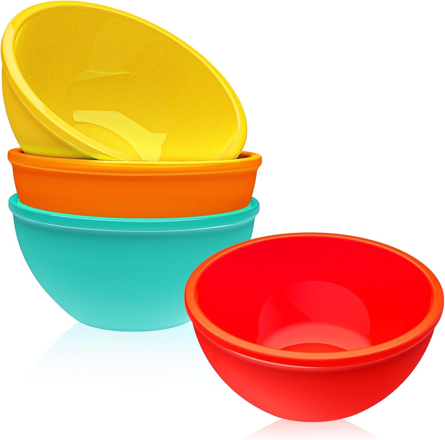Webake Small Silicone Prep Bowls, 4 Pack 8oz Unbreakable Ice Cream Snack Bowls, Dishwasher Safe Ramikens
