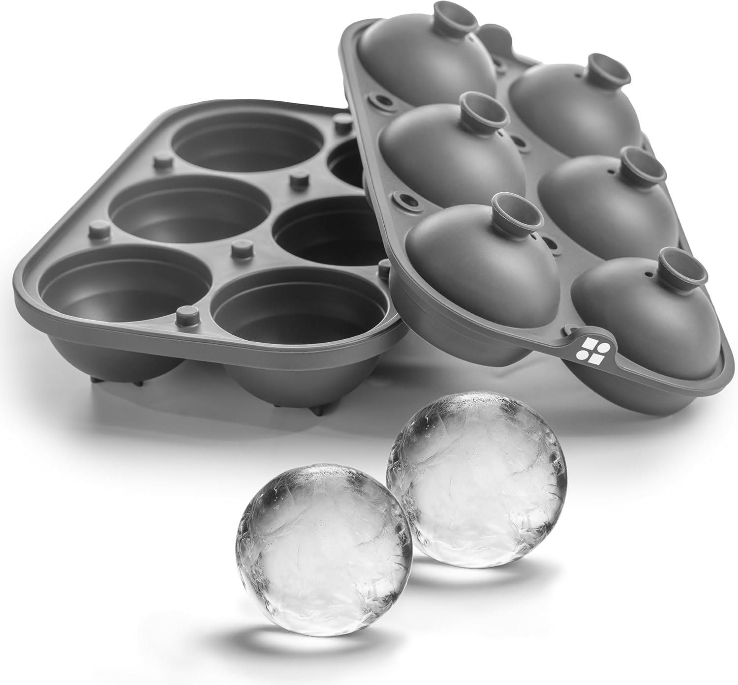 glacio Sphere Ice Mold - Ball Ice Cube Tray for Whiskey, Slow-Melting, 100% Silicone, No-Plastic, Easy Release, Ideal for Gifting and Elevating Cocktails